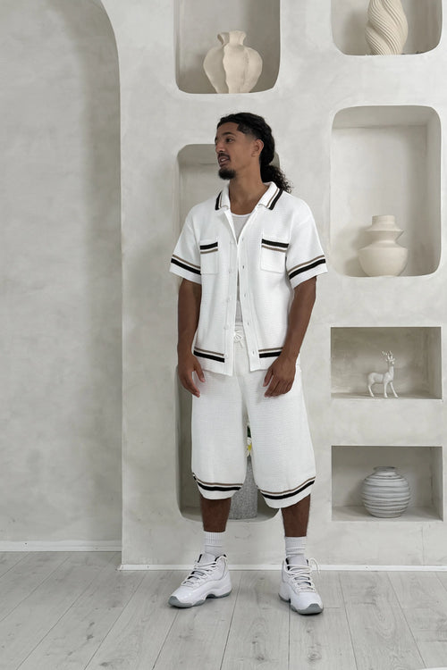 Men’s White Crochet Knit Awrah Shorts product detail – From #1 Shop YAZIR – YAZIRCO